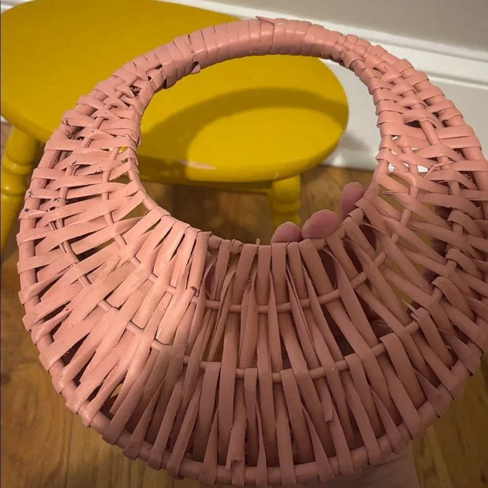 Pink Woven hanging Basket